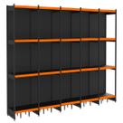 Rack Parede 202 Fit 60 Ate 5 Metros Preto 20 Bandeja Laranja
