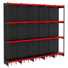 Rack Parede 202 Fit 60 Ate 5 Metros Preto 20 Bandeja Vermelho