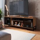 Rack Paricel 2 PT Mel e Preto 183 cm Rack Paricel 2 PT Mel e Preto 183 cm