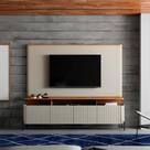 Rack Portas Brise e Pés em Metal 180cm com Painel 100% MDF