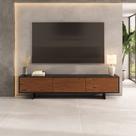 Rack Preto Madeira TV 75 Para Sala Moderno 184 cm 3 Portas ARTO