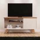 Rack Retrô Bancada Heitor para TV 60 Polegadas 100cm MDP com Nicho 1 Porta Off White Nature de Casa Rack Retrô Bancada Heitor para TV 60 Polegadas 100cm MDP com Nicho 1 Porta Off White Nature de Casa
