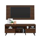 Rack Retrô com Painel e Suporte para TV até 65" Multimóveis Flórida FG3134 Madeirado/Preto Rack Retrô com Painel e Suporte para TV até 65" Multimóveis Flórida FG3134 Madeirado/Preto