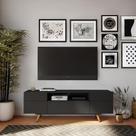 Rack Retrô Nice Preto 162 cm