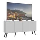 Rack Retrô Para Até 50 Polegadas Com Mp1071 Branco preto