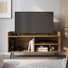 Rack Retrô para TV até 50 Polegadas 120cm 2 Prateleira Sala Marrom Mel
