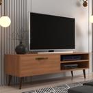 Rack Retrô para TV até 50 Polegadas 125cm Palito Miami Marrom Freijó Rack Retrô para TV até 50 Polegadas 125cm Palito Miami Marrom Freijó