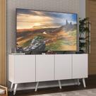 Rack Retrô Para Tv Até 50 Polegadas Com Mp1071 Branco Branco