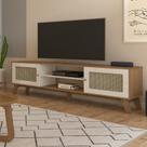 Rack Retrô para TV até 75 Polegadas MDF 180cm 2 Portas Charlotte Marrom Cinamomo/Off White Rack Retrô para TV até 75 Polegadas MDF 180cm 2 Portas Charlotte Marrom Cinamomo/Off White