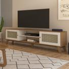 Rack Retrô para TV até 75 Polegadas MDF 180cm 2 Portas Charlotte Marrom Cinamomo/Off White