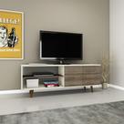 Rack Retrô para TV de até 46'' com 2 Portas Off White/Rústico