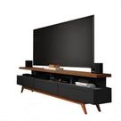 Rack Retro Preto Freijo Vivare Wood 1,80 Germai Moveis