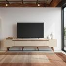 Rack Retrô Shop 2,18m para TV 70" Moderno, Aconchegante e de Alta Qualidade