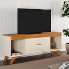 Rack Ripado para TV até 65 Polegadas 100% MDF 160cm Pés em Madeira Maciça 2 Portas Madrid