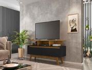Rack Rubi 1.2 em Madeira Preto Fosco Cinamomo para TV até 50 Polegadas Móveis Bechara Rack Rubi 1.2 em Madeira Preto Fosco Cinamomo para TV até 50 Polegadas Móveis Bechara