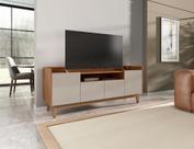 Rack Ruby 4 Portas com Nicho central Off White/Noce
