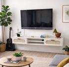 Rack Santorini Suspenso 1,80m Estilo Classico Rustica com 2 Gavetas para Sala