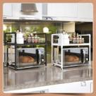 Rack Suporte Para Microondas Prateleira Estilo Industrial Organizador de Cozinha Moderno Bancada