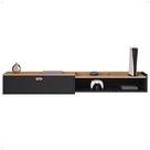 Rack Suspenso 1.8 Estante Home Supremo King Tv Smart 55 60 65 70 Pol. 1 Porta Nicho Puxador Concha Sala Quarto - Preto/Hanover - Lojas RPM