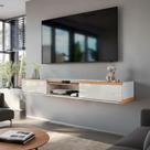 Rack Suspenso Atlas 1.80m Sala De Estar/quarto - Lukaliam Móveis - Off White Perolizado/Jequitiba Rack Suspenso Atlas 1.80m Sala De Estar/quarto - Lukaliam Móveis - Off White Perolizado/Jequitiba