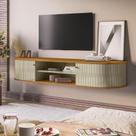 Rack Suspenso Com Design Contemporâneo Algarve Cumaru-opala