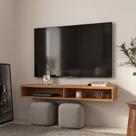 Rack Suspenso Nicho Slim 110 cm TV Até 43 Polegadas Para Sala Quarto Bancada Funcional