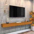 Rack Suspenso Para Painel Ou Tv Até 75 Polegadas 3 Portas 2,00m Egeo Edn Madeirado