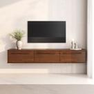 Rack Suspenso Para TV 75 Flutuante Madeira Castanho TECCA