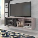 Rack Suspenso para TV até 55 Polegadas 136cm Bp Porta Ripada Multiverso Marrom Cacao/Preto