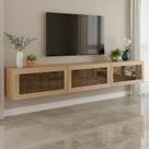 Rack Suspenso para TV Até 70 Polegadas 3 Portas Basculante com Vidro Reflecta 240cm R1500 Yescasa Rack Suspenso para TV Até 70 Polegadas 3 Portas Basculante com Vidro Reflecta 240cm R1500 Yescasa