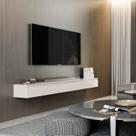 Rack Suspenso para TV até 75 Polegadas 100% MDF 179,6cm 3 Gavetas Aspen 1.80 Bege Off White Rack Suspenso para TV até 75 Polegadas 100% MDF 179,6cm 3 Gavetas Aspen 1.80 Bege Off White