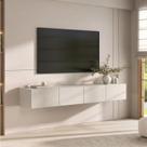Rack Suspenso para TV até 75 Polegadas 180cm Aruá CabeCasa MadeiraOriginals Off White
