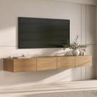 Rack Suspenso para TV até 75 Polegadas 210cm Aruá CabeCasa MadeiraOriginals Marrom Jatobá