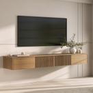 Rack Suspenso para Tv até 75 Polegadas Portas Ripadas 210cm Aruá Cabecasa MadeiraOriginals