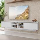 Rack Suspenso para TV até 80 Polegadas 218 cm 2 Portas Branco Glamy Madesa