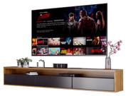 Rack Suspenso para TV Life 1.8 Freijo com Preto Acetinado - MoveisAqui