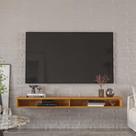 Rack Suspenso Sala TV até 70 Polegadas Home Decoração Sala Quarto 2 Nichos Slim