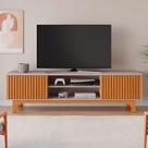 Rack Trunfo Candian Para Tv Até 70 Polegadas Jcm Movelaria Cinamomo Com Off White