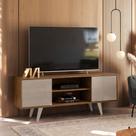 Rack Tv 50 Pol 136cm Bancada Para Sala Korelli Fendi-naturale M20 - D'rossi