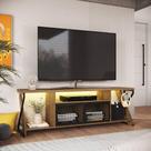 Rack TV 60 Polegadas Industrial 160cm 2 Portas Nichos e Led Rack TV 60 Polegadas Industrial 160cm 2 Portas Nichos e Led