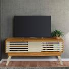 Rack Tv 65 Pol 150cm Bancada Para Sala Orlin M20 - D'rossi Cumaru E Opala