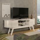 Rack Tv 75 Pol 183cm Bancada Para Sala Enzari M20 - D'rossi Cor Calacata E Off White