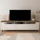 Rack Tv 75 Pol 200cm com 2 Portas Abel Pinho/Off White A09 - Mpozenato