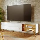 Rack Tv 75 Pol 217cm Pé Madeira Dante Off/Freijó C05 - Mpozenato