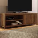 Rack Tv 80 Pol 180cm 2 Portas Madeira Maciça Floris Castanho F07 - Mpozenato