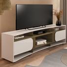 Rack Tv 86 Pol 220cm com 2 Portas Reno Off White/Pinho A09 - Mpozenato