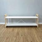 Rack TV de Madeira Pinus Linea Branco e Natural