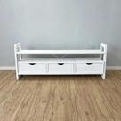 Rack TV de Madeira Pinus Linea com 3 Gavetas Branco Rack TV de Madeira Pinus Linea com 3 Gavetas Branco