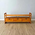 Rack TV de Madeira Pinus Linea com 3 Gavetas Carvalho