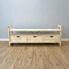 Rack TV de Madeira Pinus Linea com 3 Gavetas Natural